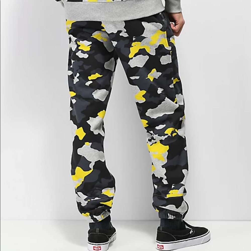 Champion Yellow and Gray Sweatpants with Tapered Fit